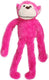 Flamingo hondenspeelgoed wende aap met touw – pluche hondenspeeltje met touwkern squeaker – roze – 52x20x10 cm