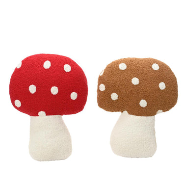 Decoris kussen paddenstoel polyester 37x32x5cm 2 assorti