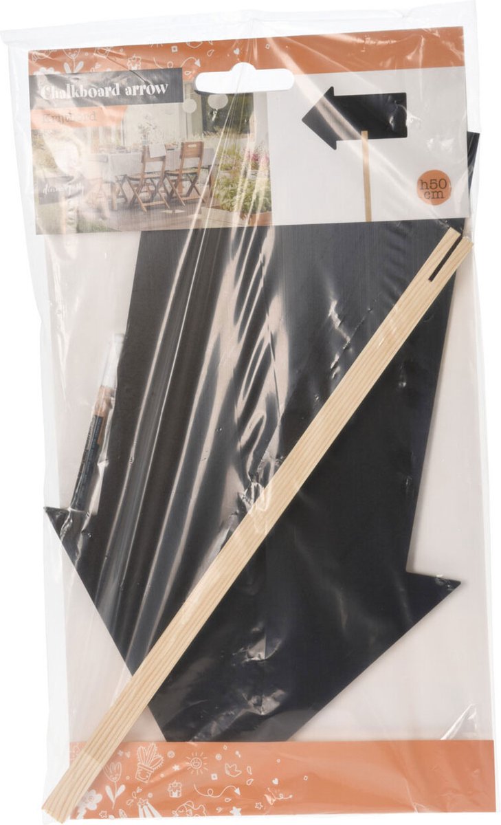 Load image into Gallery viewer, Koopman krijtbord pijl op stok houten schoolbord 50cm decoratie.
