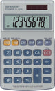Sharp rekenmachine - grijs - 8 digit - 1x lr54 batterij