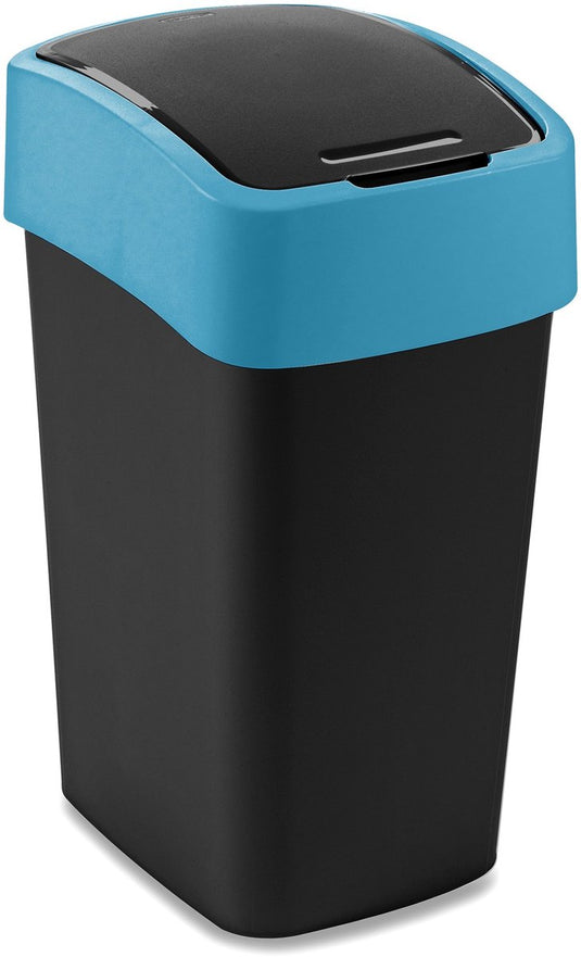 Curver flip-bin afvalbak zwart blauw 25l