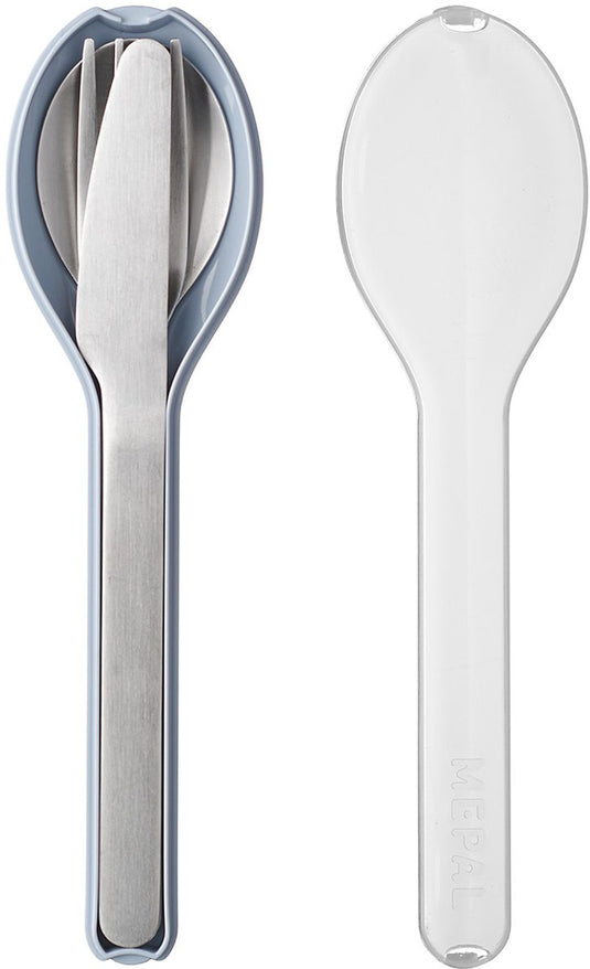 Mepal - ellipse bestekset 3-delig - mes. vork en lepel - rvs - nordic blue