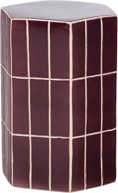 Woood plu decoratieve bijzettafel - keramiek - paars - 42x30x26