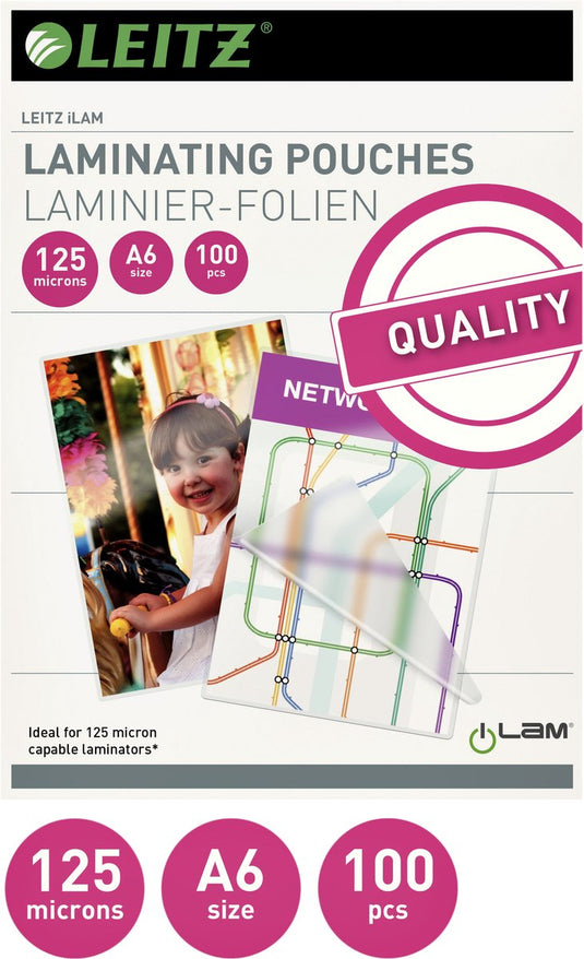 Leitz lamineerhoezen - a6 - 125micron - 100 stuks