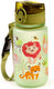 Puckator drinkfles kind - zooniverse - wilde dieren - pop top - ecozen - 17x6.5x6.5cm - 350ml