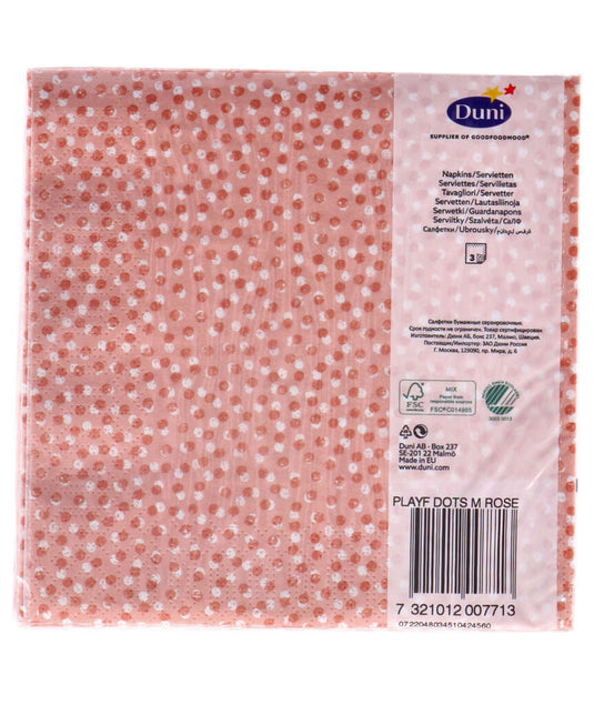 Duni servetten playful dots mellow rose 33x33 cm
