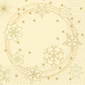 Duni servetten star shine cream 33x33cm