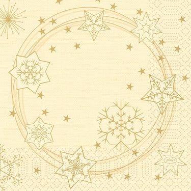 Duni servetten star shine cream 33x33cm