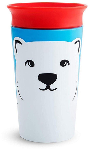Munchkin miracle 360 drinkbeker - wildlove sippy cup - anti-lek 360° cup - oefenbeker voor baby en kind - 266ml - ijsbeer editie