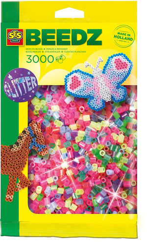Ses creative ses strijkkralen - glitter, 3000st.