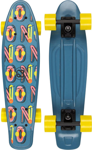 Nijdam flipgrip skateboard - gamester - blauw geel