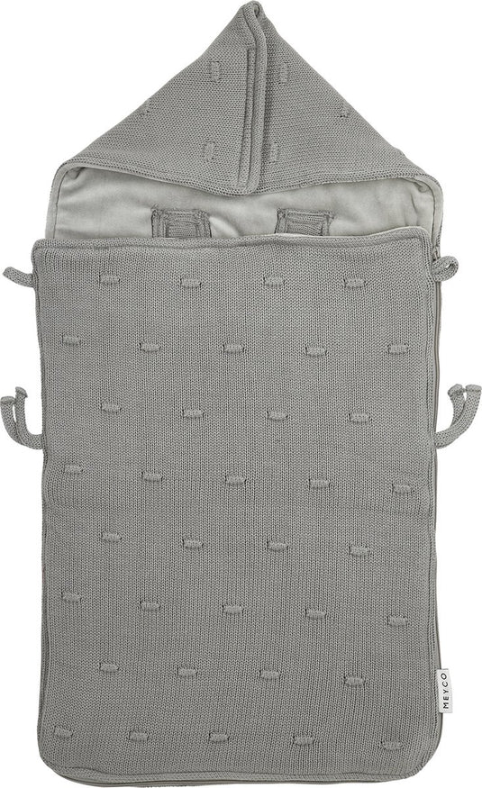 Meyco baby knots voetenzak - grey - 40x82cm