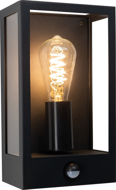 Eglo alamonte wandlamp buiten - e27 - 29,5 cm - zwart - sensor - ip44