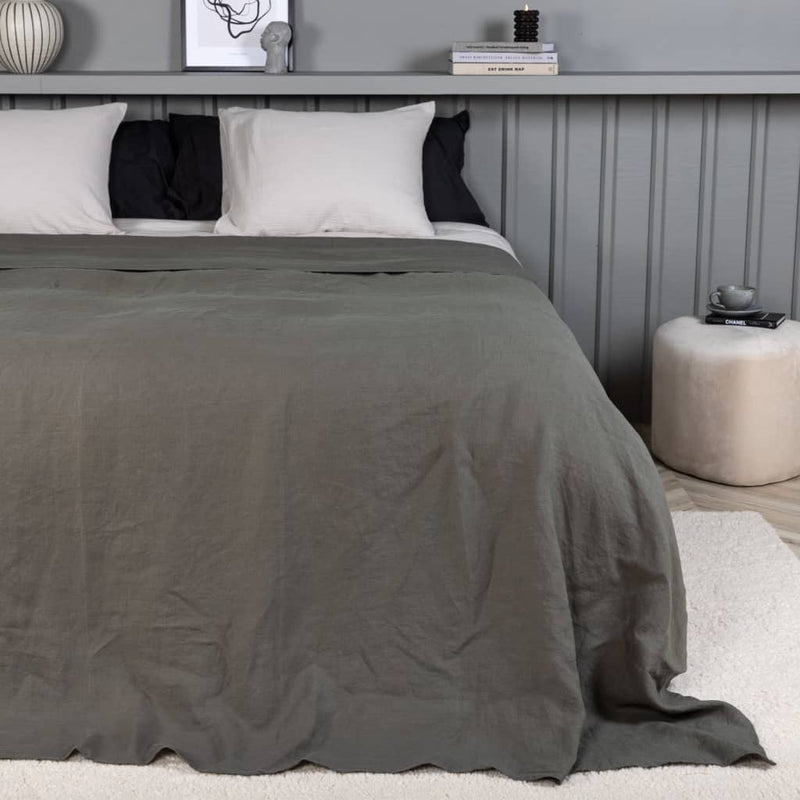 Load image into Gallery viewer, Venture home bedsprei milo 260x260 cm polyester grijs
