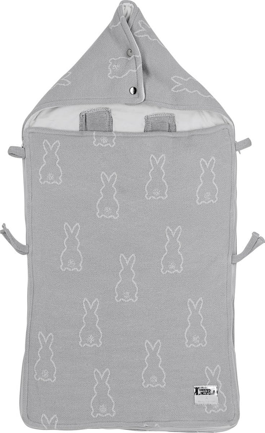 Meyco baby x mrs.keizer rabbit voetenzak - silver - 40x82cm