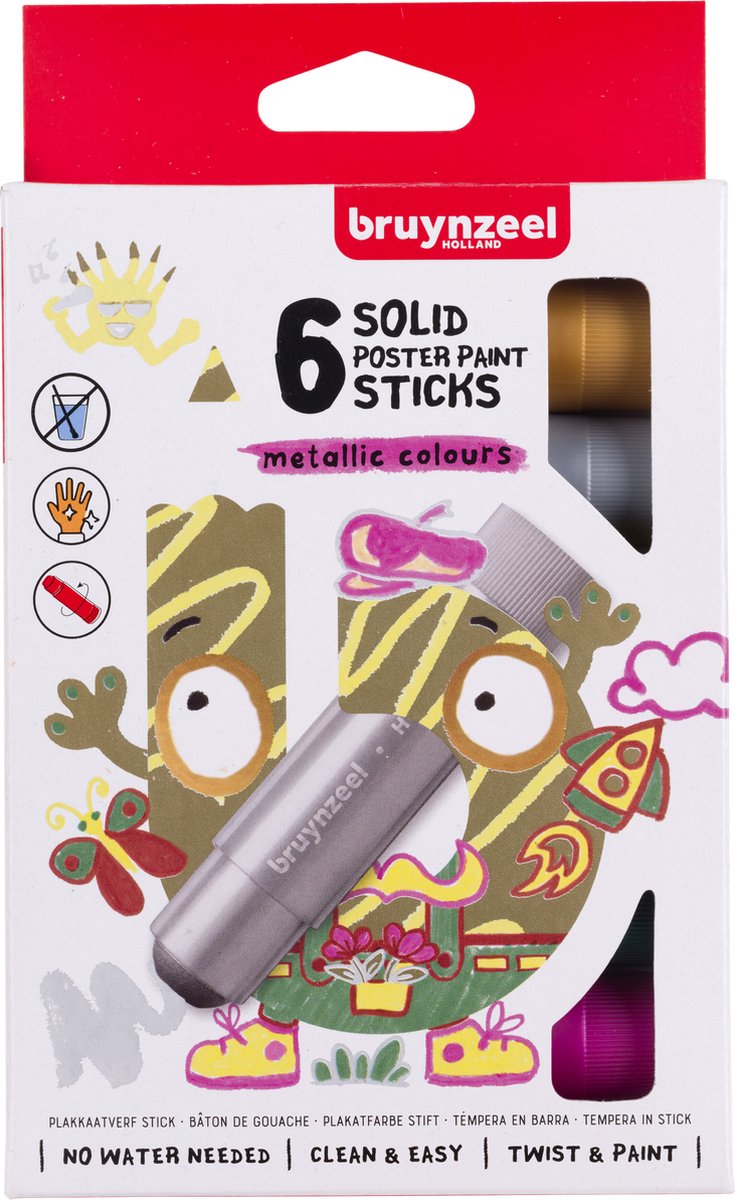 Load image into Gallery viewer, Bruynzeel plakkaatverf sticks set metallic | 6 kleuren
