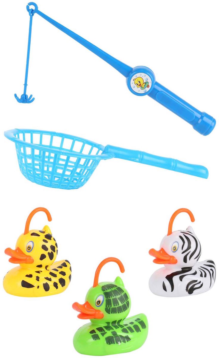 Load image into Gallery viewer, Toi-toys play out visspel vang de eend met hengel en net
