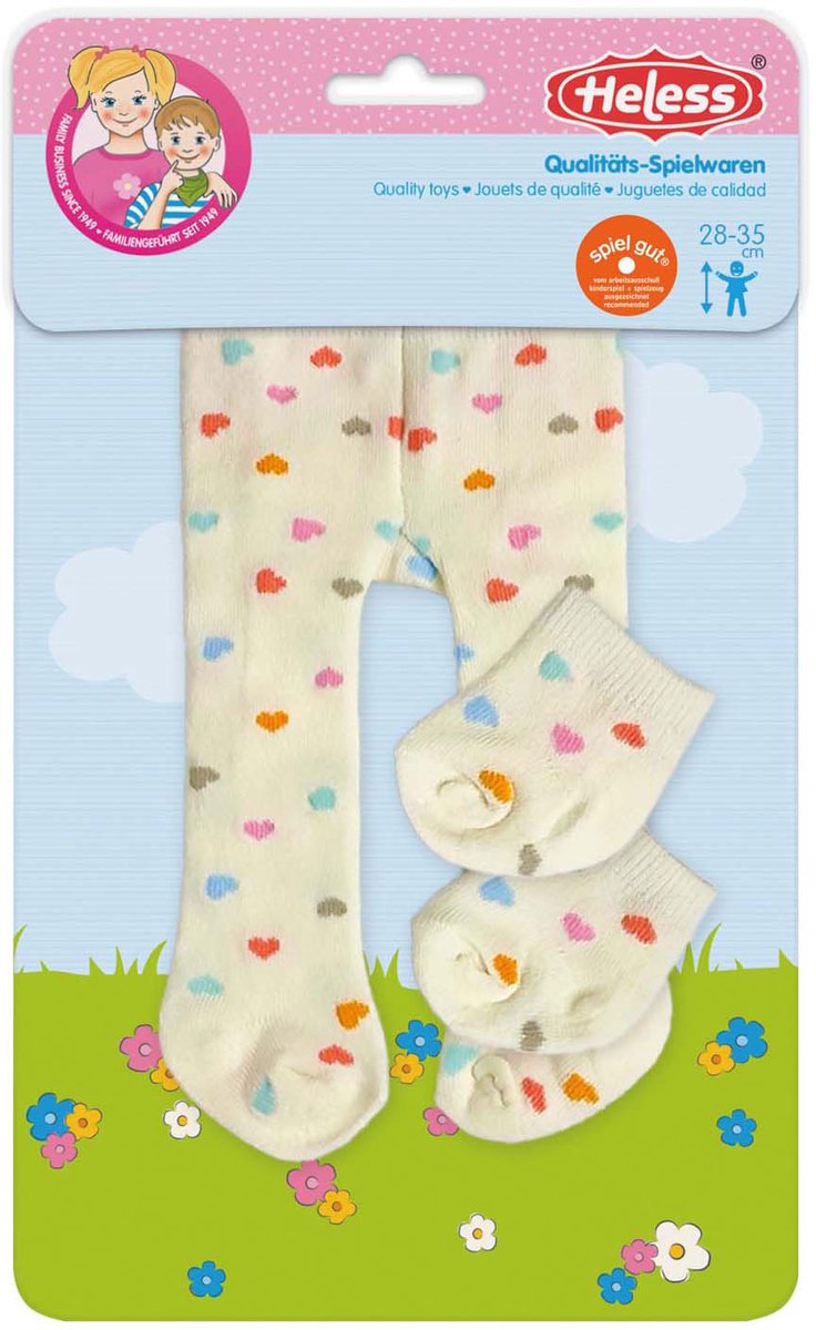 Load image into Gallery viewer, Heless poppen maillot met sokjes hartjesconfetti, 28-35 cm
