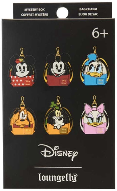 Loungefly mickey and friends by bag charm mystery box display (15) pins brooches - 1 stuks