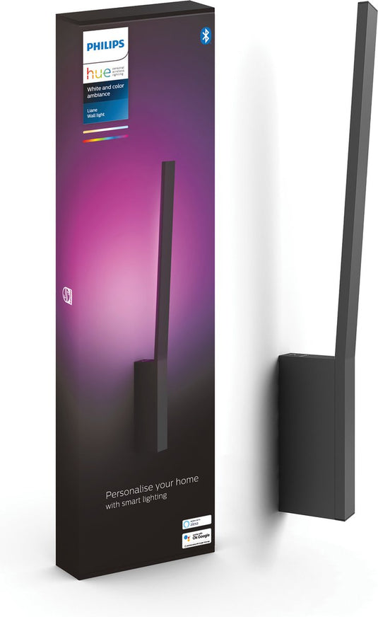 Philips hue liane wandlamp - wit en gekleurd licht - zwart