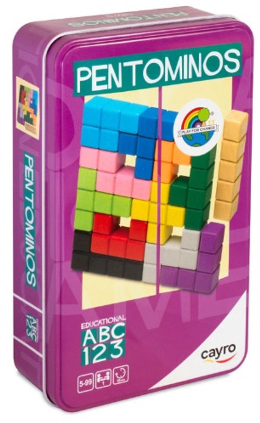 Geronimo games pentominos metal box - - cayro - travel spel - van 6 jaar oud