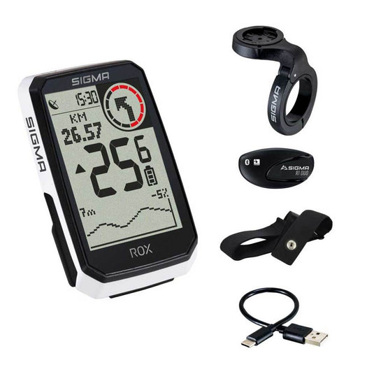 Sigma sport gps bike-computers rox 4.0 endurance white with sensor set