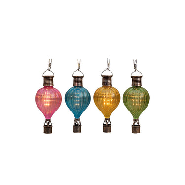 Anna's collection solar luchtballon flame effect 8x16cm blauw,groen,geel,roze