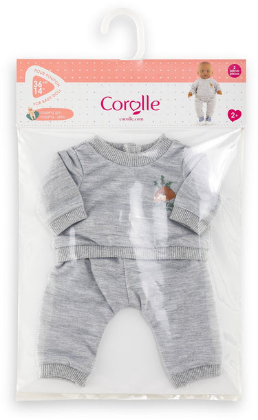 Corolle poppenkostuum joggingpak grijs 36cm - zachte poppenkleding.