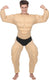 Widmann - opblaas dikmaak spierballen kostuum - opschepper van de sportschool bodybuilder - man - beige - large - carnavalskleding - verkleedkleding