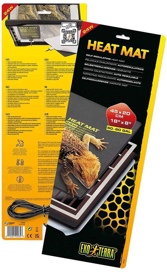 Exo terra zelfregulerende warmtemat voor glazen terrariums | 8w 16w 24w 24 watt - 45x20cm