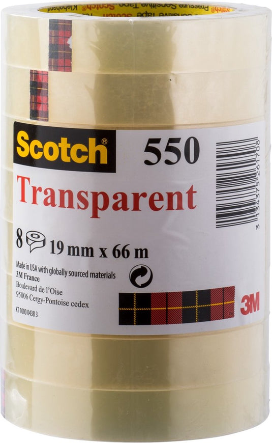 Scotch ® transparante tape, toren, 19 mm x 66 m, 8 rollen pak