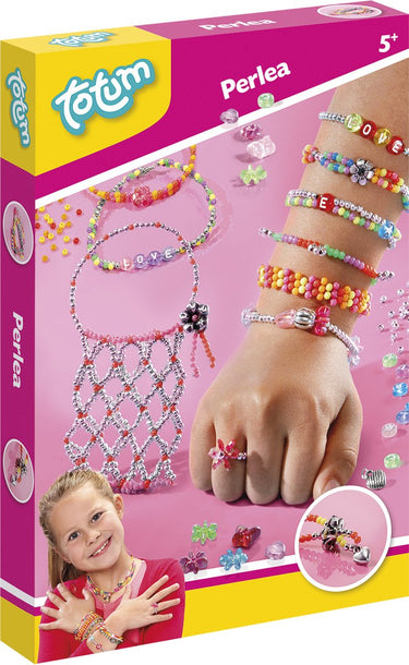 Totum knutselset perlea: kraaltjes sieraden en accessoires maken - creatief speelgoed meisjes vanaf 5 jaar - 2000 delig sieradenpakket knutselen