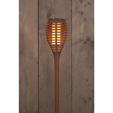 Anna's collection solar fakkel met vlameffect terra 12led 10x61cm
