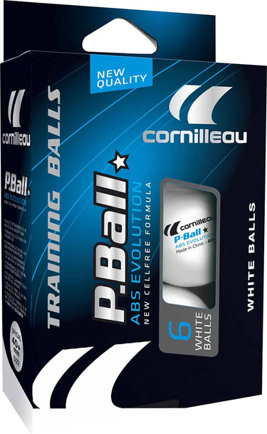 Cornilleau p-ball abs evolution 1* x6 – tafeltennisballen