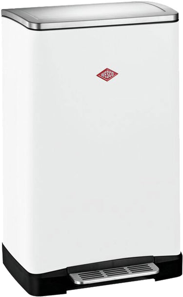 Wesco big double boy afvalscheider | 36 liter | duo pedaalemmer (2x18 liter) | metaal - mat wit | prullenbak