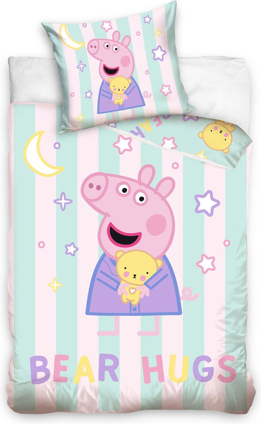 Peppa pig baby dekbedovertrek bear hugs - 100 x 135 cm - katoen