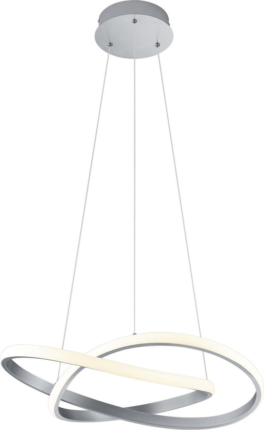 Rl live your light reality course - hanglamp - nikkel mat - incl. 1x smd 27,5 w - dimbaar met schakelaar - plafondbevestiging - niet geschikt voor externe dimmers - in hoogte verstelbaar