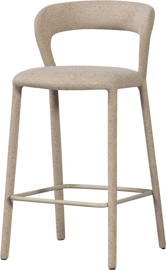 Woood noble barstoel - geweven stof - zand - 95x48x52