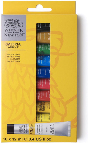 Winsor newton 2190605 galeria acrylverf set – 10 × 12 ml – acrylverf starter set voor beginners kunstenaars