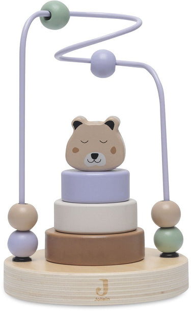 Jollein - houten spiraal - jungle jambo - cheetah - houten speelgoed - met 6 kralen - 100% fsc