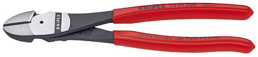 Knipex kracht-zijsnijtang zwart geatramenteerd met kunststof bekleed 200 mm - 7401200