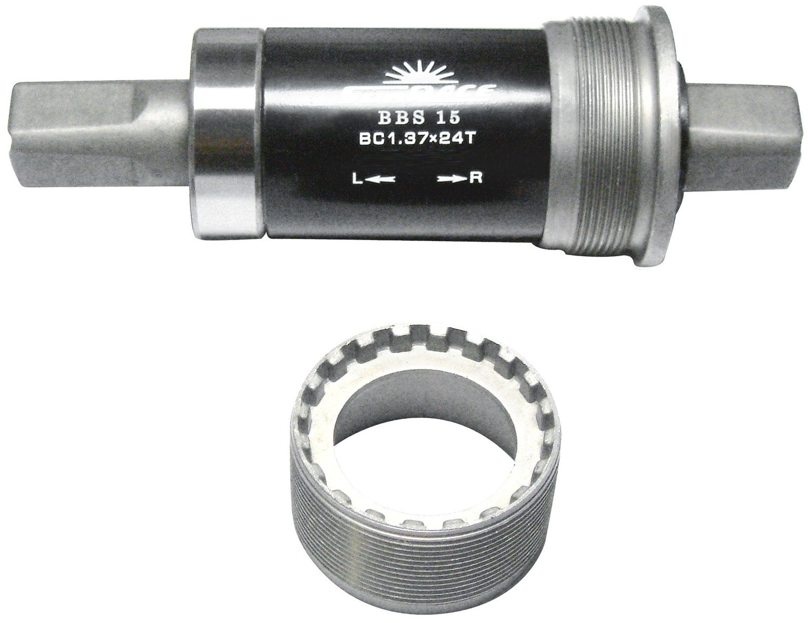 bottom bracket cotterless BSA 113 mm silver/black