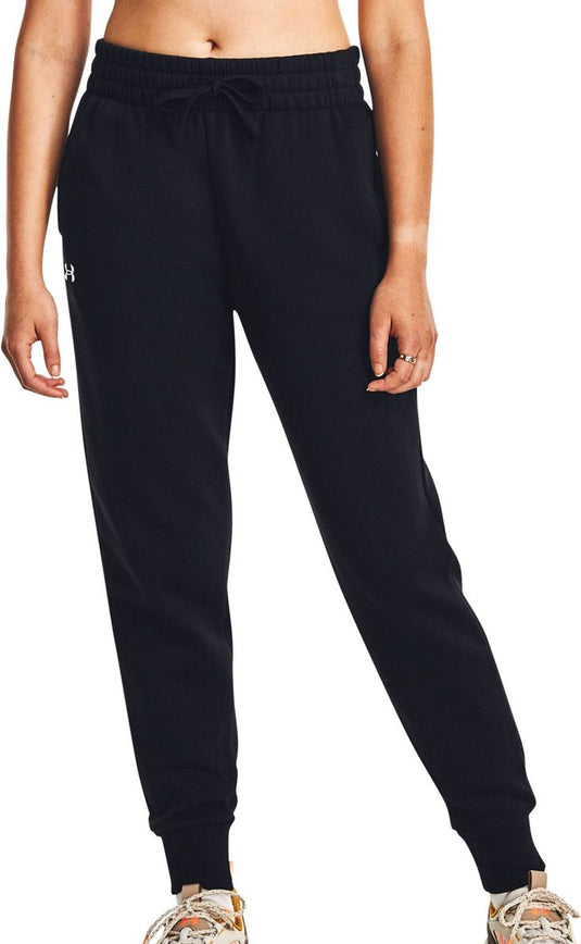 Under armour ua rival fleece jogger dames sportbroek - zwart - wit