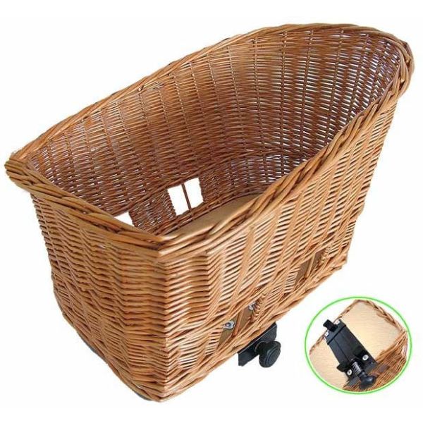 Load image into Gallery viewer, Basil Pasja - hondenfietsmand – large - 50 cm - achtermand – natural
