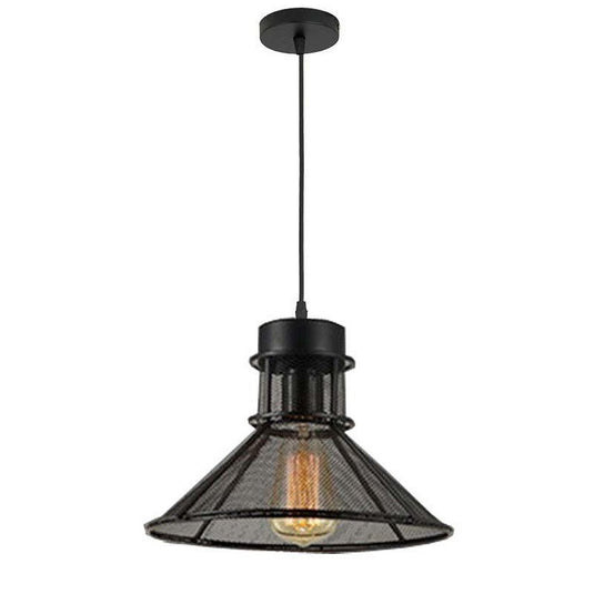 Homestyle pro mk110-bb industriële hanglamp 28x18 cm zwart metaal