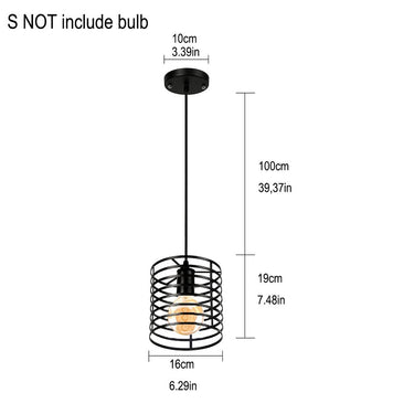 Homestyle pro mk014-b industriële hanglamp 16x19 cm zwart metaal