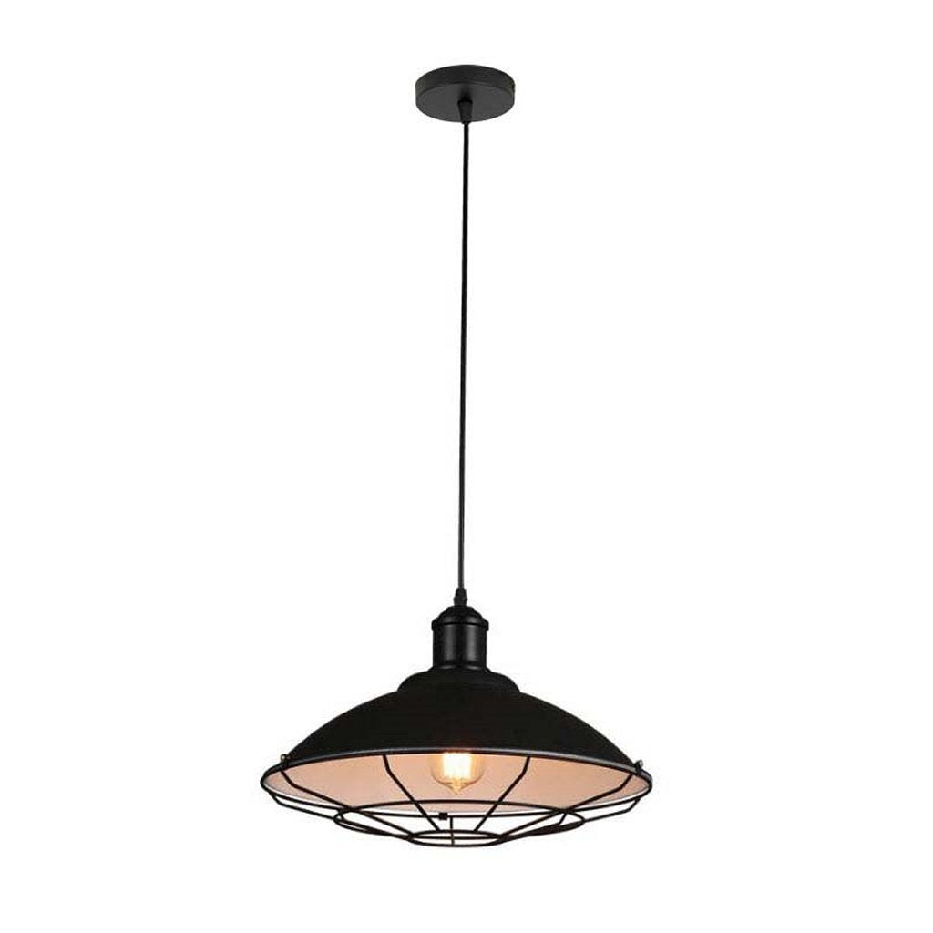 Homestyle pro homestyle mk106-bb industriële hanglamp 40x25 cm zwart wit metaal