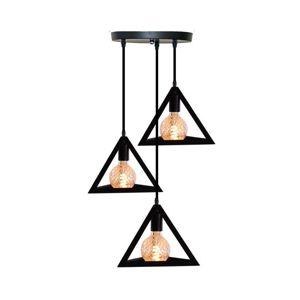 Homestyle pro homestyle mk022-b industriële pyramide hanglampen zwart metaal