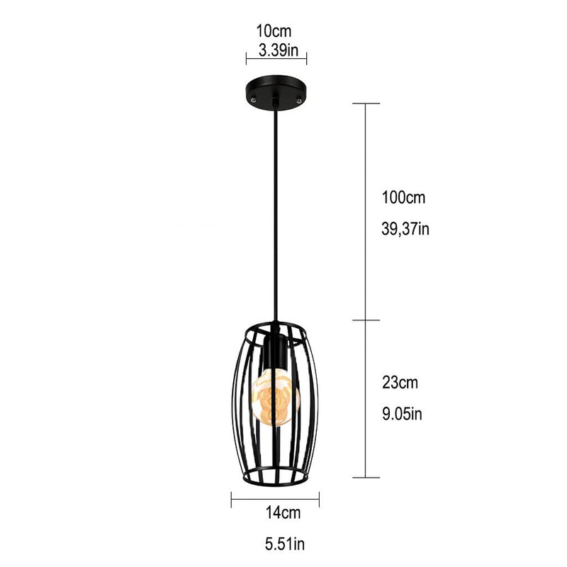 Afbeelding laden in galerijviewer, Homestyle Pro Homestyle MK011-B Industriële Hanglamp 14x23 cm Zwart Metaal
