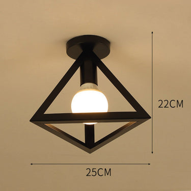 Homestyle pro mk008-b industriële plafondlamp 25x22 cm zwart metaal